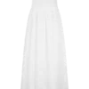 Vestido largo sin tirantes Maureen con bordado – Blanco Vestido largo sin tirantes Maureen con bordado – Blanco