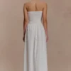 Vestido largo sin tirantes Maureen con bordado – Blanco Vestido largo sin tirantes Maureen con bordado – Blanco