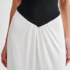 Vestido largo sin tirantes Ruby Strapless Slinky – Negro/Blanco
