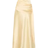 Vestido largo sin tirantes Sarah con lazo en la cintura – Limón Vestido largo sin tirantes Sarah con lazo en la cintura – Limón