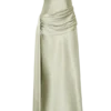 Vestido largo sin tirantes Sarah con lazo en la cintura – Salvia Vestido largo sin tirantes Sarah con lazo en la cintura – Salvia
