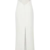 Vestido largo sin tirantes Sloane con perlas – Blanco