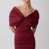 Vestido largo Thelma Bardot – Burdeos Vestido largo Thelma Bardot – Burdeos