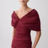 Vestido largo Thelma Bardot – Burdeos Vestido largo Thelma Bardot – Burdeos
