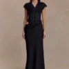 Vestido largo tipo corsé de camisa Saphira – Negro Vestido largo tipo corsé de camisa Saphira – Negro