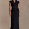 Vestido largo tipo corsé de camisa Saphira – Negro Vestido largo tipo corsé de camisa Saphira – Negro