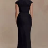 Vestido largo tipo corsé de camisa Saphira – Negro Vestido largo tipo corsé de camisa Saphira – Negro