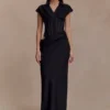 Vestido largo tipo corsé de camisa Saphira – Negro Vestido largo tipo corsé de camisa Saphira – Negro