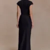 Vestido largo tipo corsé de camisa Saphira – Negro Vestido largo tipo corsé de camisa Saphira – Negro