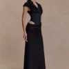 Vestido largo tipo corsé de camisa Saphira – Negro Vestido largo tipo corsé de camisa Saphira – Negro