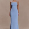 Vestido largo tipo corsé de crepé Luella – Azul aciano Vestido largo tipo corsé de crepé Luella – Azul aciano
