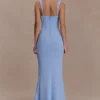 Vestido largo tipo corsé de crepé Luella – Azul aciano Vestido largo tipo corsé de crepé Luella – Azul aciano