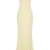 Vestido largo tipo corsé de crepé Luella – Limón Vestido largo tipo corsé de crepé Luella – Limón
