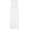 Vestido largo transparente con estampado floral Cornelia – Marfil Vestido largo transparente con estampado floral Cornelia – Marfil