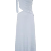 Vestido midi asimétrico y ceñido Raleigh – Azul pálido