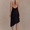 Vestido midi asimétrico y ceñido Zelda – Negro