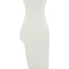 Vestido midi bordado de sarga Virginia – Blanco Vestido midi bordado de sarga Virginia – Blanco