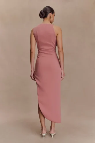 Vestido midi bordado Virginia Suiting – Rosa quemado