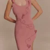Vestido midi bordado Virginia Suiting – Rosa quemado