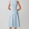 Vestido midi con cintura cruzada Emily – Azul cielo