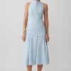 Vestido midi con cintura cruzada Emily – Azul cielo