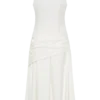 Vestido midi con cintura cruzada Emily – Blanco Vestido midi con cintura cruzada Emily – Blanco