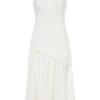 Vestido midi con cintura cruzada Emily – Blanco Vestido midi con cintura cruzada Emily – Blanco