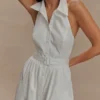 Vestido midi con cuello Cindy – Blanco Vestido midi con cuello Cindy – Blanco