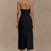 Vestido midi con cuello halter Simona – Negro Vestido midi con cuello halter Simona – Negro