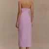Vestido midi con cuello halter Simona – Rosa palo