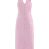 Vestido midi con cuello halter Simona – Rosa palo