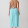 Vestido midi con cuello halter y capucha Thien – Azul Vestido midi con cuello halter y capucha Thien – Azul