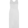 Vestido midi con cuello halter y fruncidos Daniela – Blanco Vestido midi con cuello halter y fruncidos Daniela – Blanco