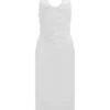 Vestido midi con cuello halter y fruncidos Daniela – Blanco Vestido midi con cuello halter y fruncidos Daniela – Blanco