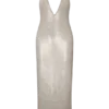 Vestido midi con cuello halter y lentejuelas Carnation – Dorado