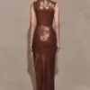 Vestido midi con lentejuelas Veronica – Chocolate Vestido midi con lentejuelas Veronica – Chocolate