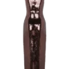 Vestido midi con lentejuelas Veronica – Chocolate Vestido midi con lentejuelas Veronica – Chocolate