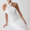 Vestido midi cruzado de crepé Sable – Blanco Vestido midi cruzado de crepé Sable – Blanco