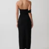Vestido midi cruzado de crepé Sable – Negro Vestido midi cruzado de crepé Sable – Negro