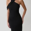 Vestido midi cruzado de crepé Sable – Negro Vestido midi cruzado de crepé Sable – Negro