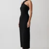 Vestido midi cruzado de crepé Sable – Negro Vestido midi cruzado de crepé Sable – Negro