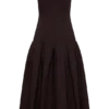 Vestido midi de algodón con cintura baja Natascha – Chocolate Vestido midi de algodón con cintura baja Natascha – Chocolate
