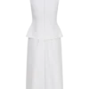 Vestido midi de algodón con cuello halter Yanina – Blanco Vestido midi de algodón con cuello halter Yanina – Blanco