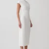 Vestido midi de algodón Lorena – Blanco