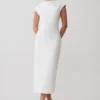 Vestido midi de algodón Lorena – Blanco