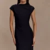 Vestido midi de algodón Lorena – Negro