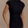 Vestido midi de algodón Lorena – Negro