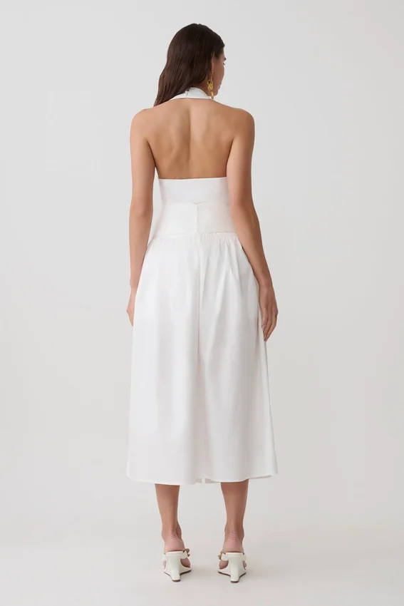 Vestido midi de algodón multiuso Emery – Blanco Vestido midi de algodón multiuso Emery – Blanco