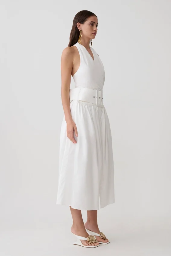 Vestido midi de algodón multiuso Emery – Blanco Vestido midi de algodón multiuso Emery – Blanco