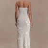 Vestido midi de croché con flores Samantha – Marfil Vestido midi de croché con flores Samantha – Marfil